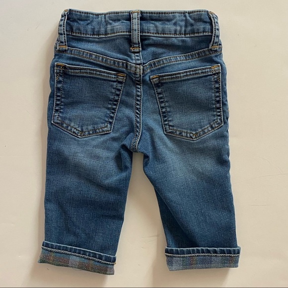 Gap Jeans size 12-18 Months plaid flannel cuffs Denim pants baby boys Gapkids - Picture 12 of 13